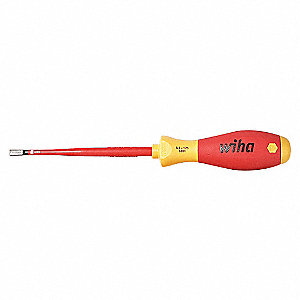 INSULATED SCREWDRIVER,SLOTTED,1/4 X