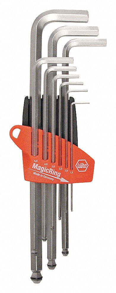 BALL END HEX KEY SET,1.5 - 10MM,L-S