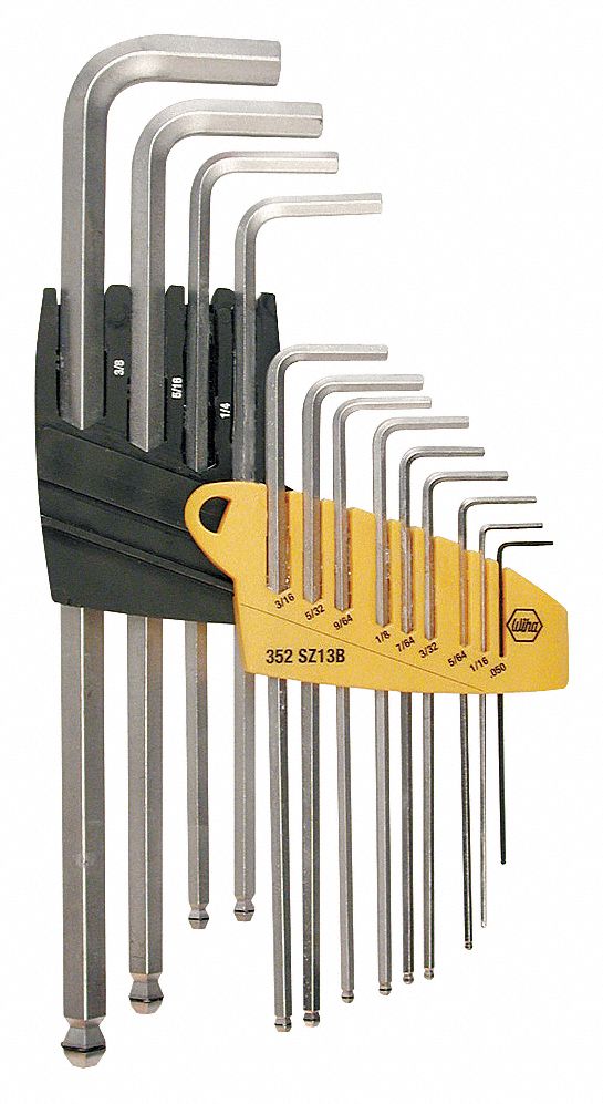 BALL END HEX KEY ST,0.050-3/8 IN.,L