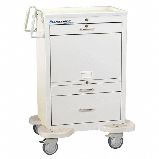 Lakeside Medication-dispensing Cart, 300 Lb Load Capacity, White 