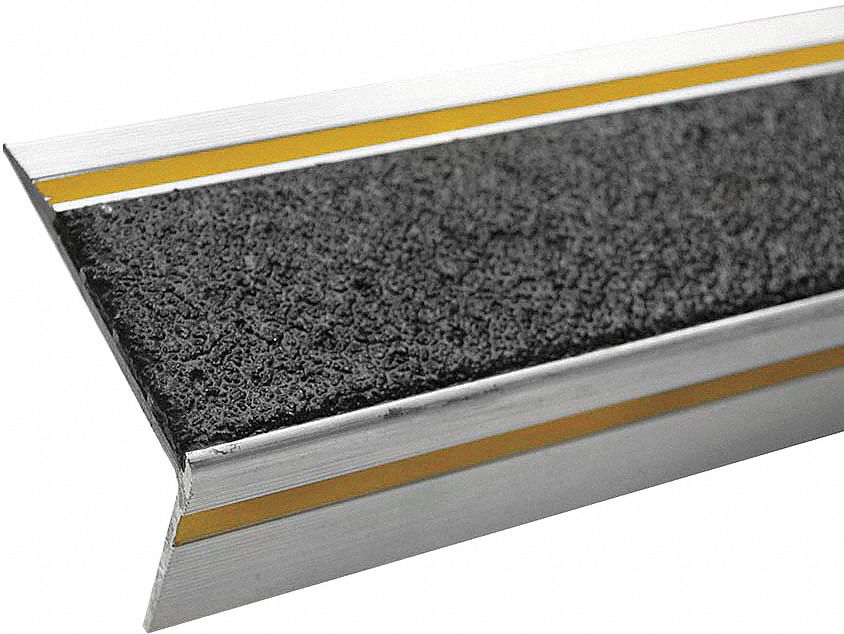 BOLD STEP Black with Reflective Stripe, Aluminum Stair Tread Cover