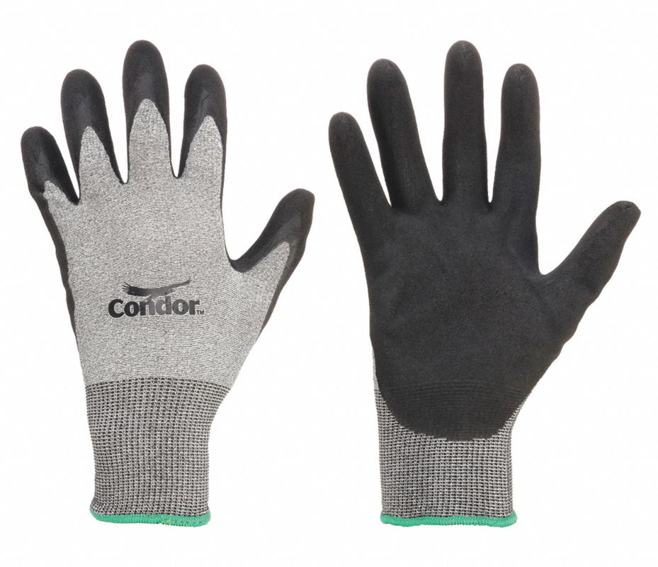 CONDOR Guantes Recubiertos, Nylon, Gris/Negro - 19K978 | 19K978 ...