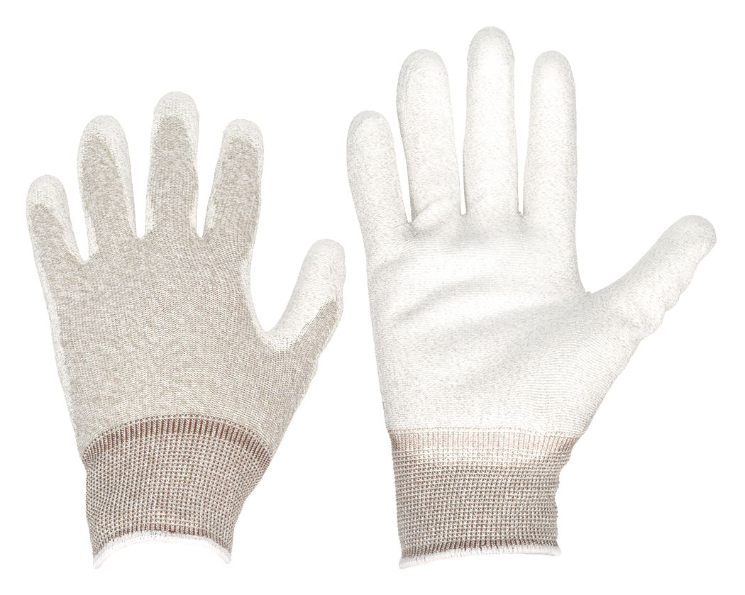 COATED GLOVES, S (7), SMOOTH, PUR, DIPPED PALM, NYLON, 15 GA THICK, BEIGE