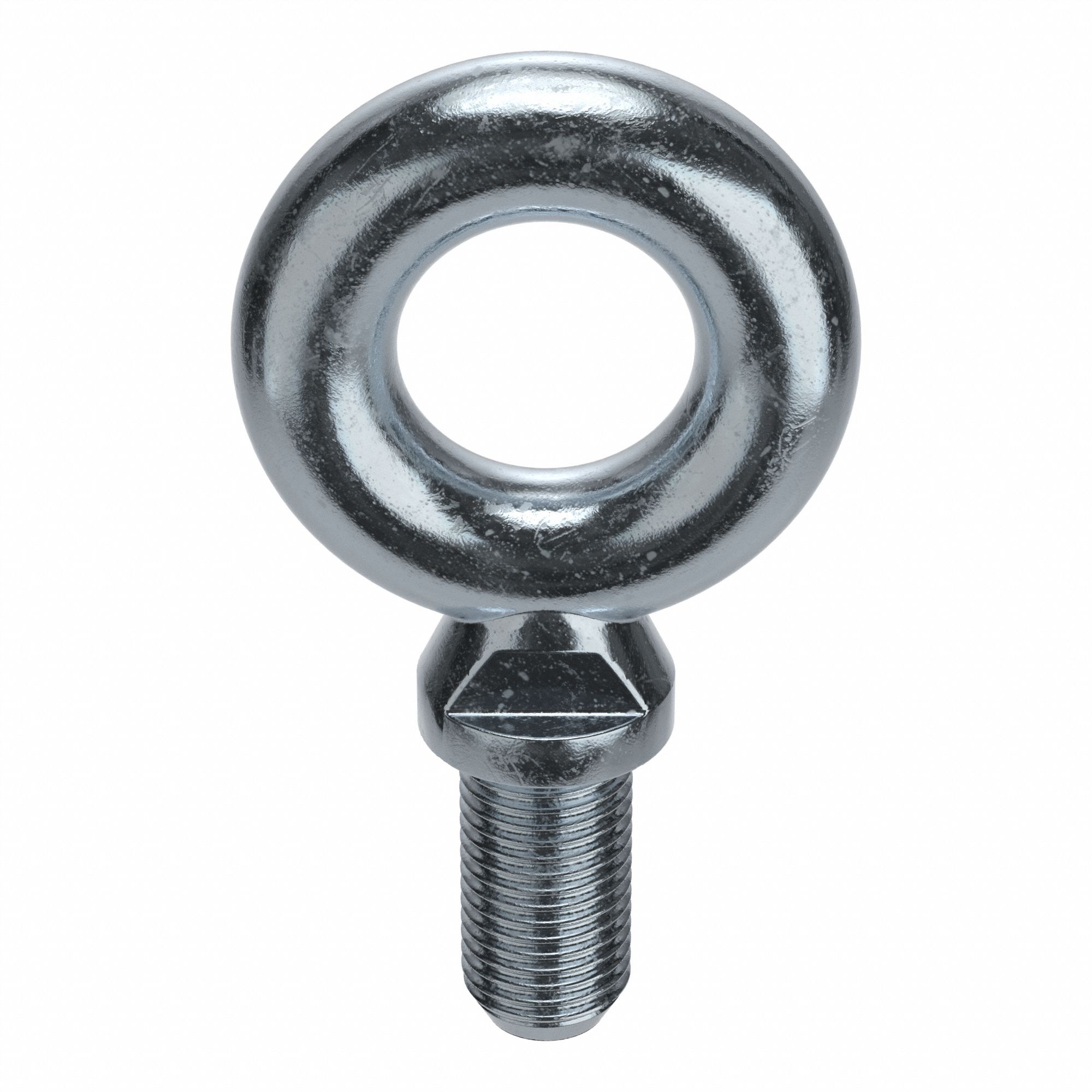 Machinery Eye Bolt: With Shoulder, Steel, Zinc-Plated, 2"-4 1/2 Thread Size, 4 in Thread Lg