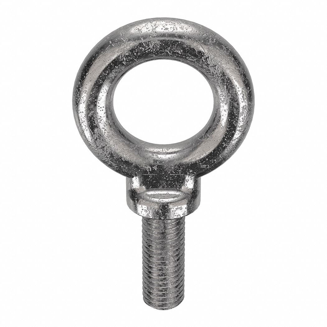 MACHINERY EYE BOLT, WITH SHOULDER, 304 STAINLESS STEEL, PLAIN, 5/16"-18 THREAD, 4 IN THREAD L