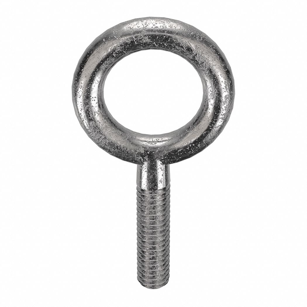 MACHINERY EYE BOLT, WITHOUT SHOULDER, 304 STAINLESS STEEL, PLAIN FINISH, 5/16"-18 THREAD SIZE