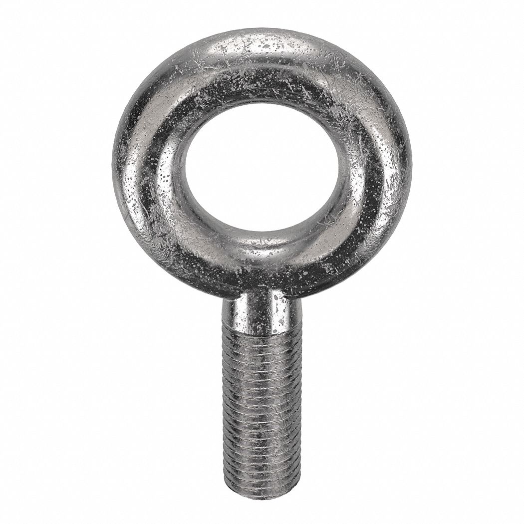 MACHINERY EYE BOLT, WITHOUT SHOULDER, 304 STAINLESS STEEL, PLAIN, ¾"-10 THREAD, 2 IN SHANK L