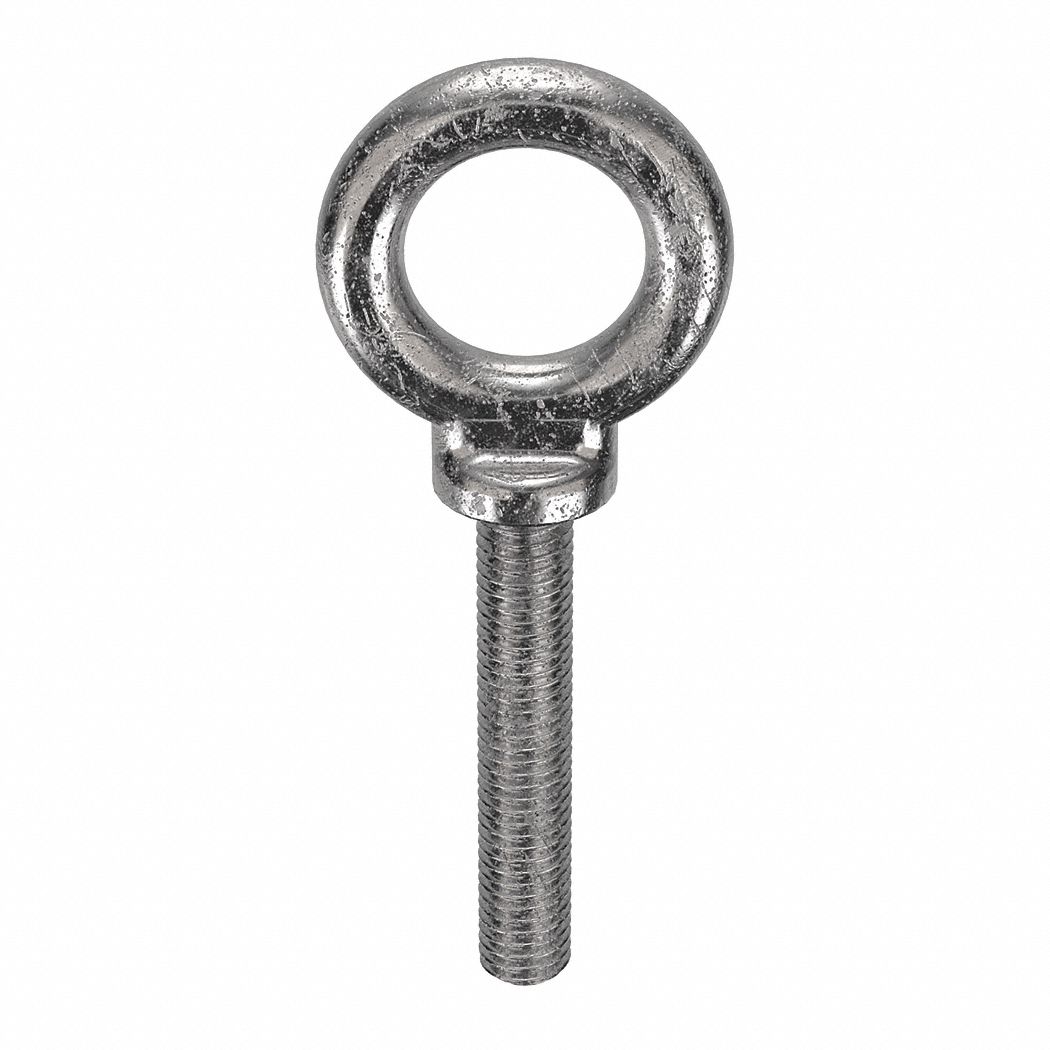 With Shoulder, 304 Stainless Steel, Machinery Eye Bolt - 19L153