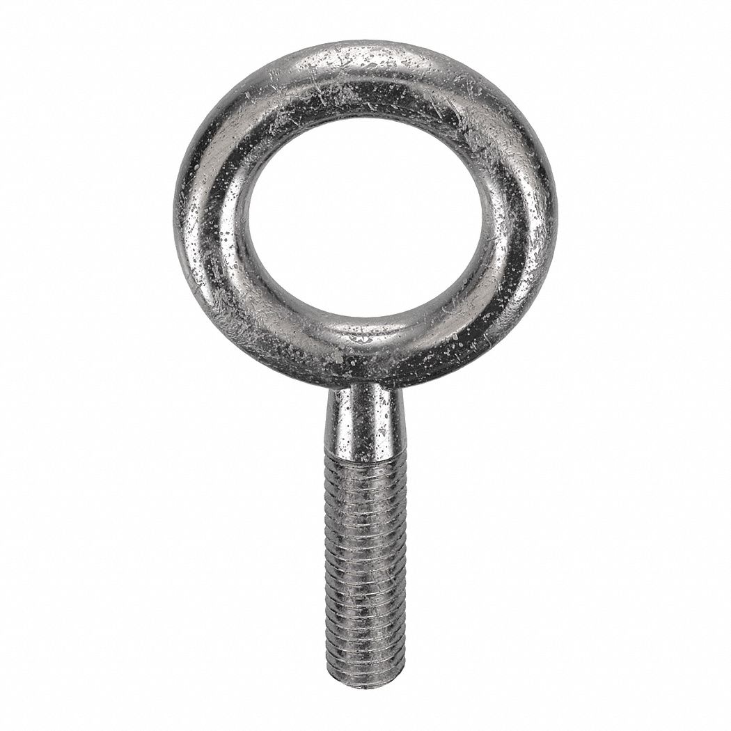 MACHINERY EYE BOLT, WITHOUT SHOULDER, 316 STAINLESS STEEL, PLAIN FINISH, ½