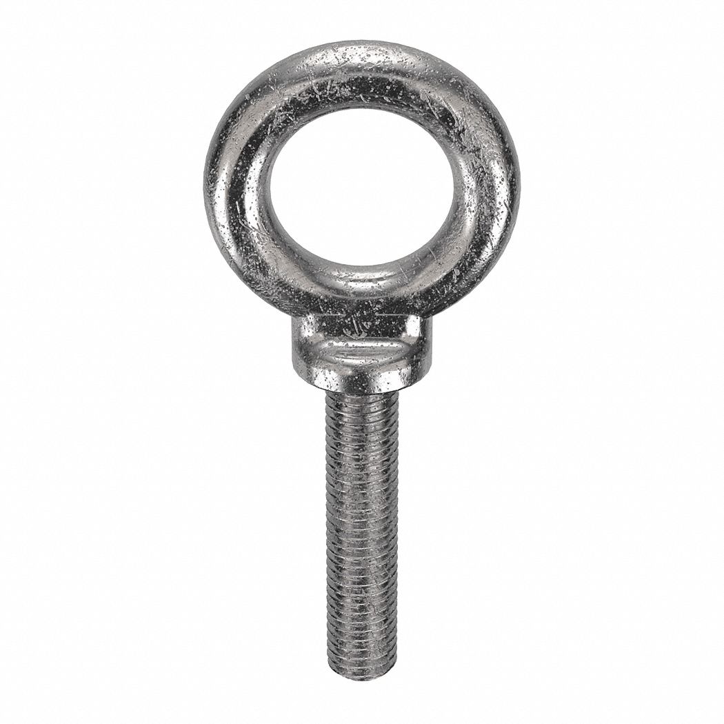 MACHINERY EYE BOLT, WITH SHOULDER, 316 STAINLESS STEEL, PLAIN, ¾"-10 THREAD, 2 IN THREAD L