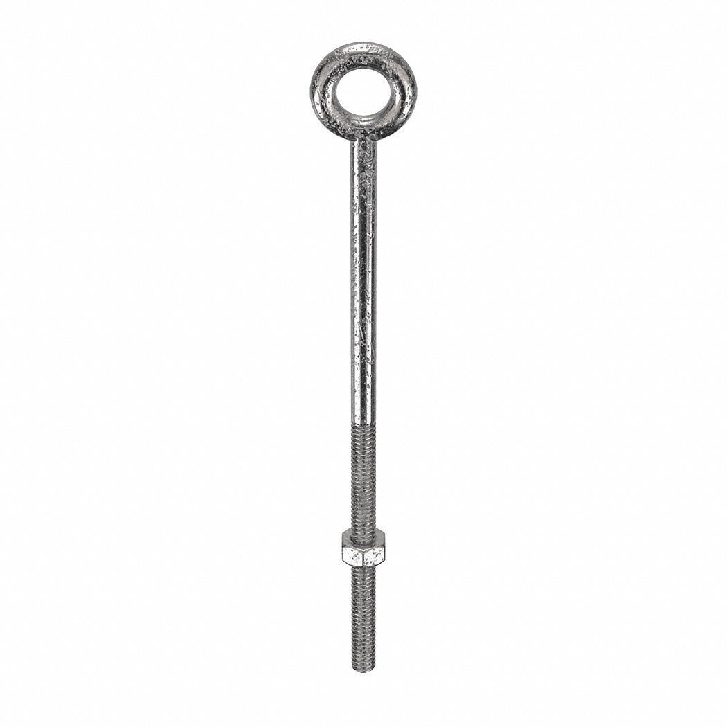 Machinery Eye Bolt: Without Shoulder, 316, Stainless Steel, Plain, 1/4"-20 Thread Size