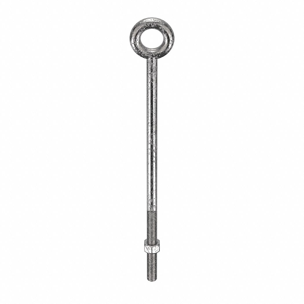 MACHINERY EYE BOLT, WITHOUT SHOULDER, 316 STAINLESS STEEL, PLAIN, ⅝"-11 THREAD, INCLUDES NUT