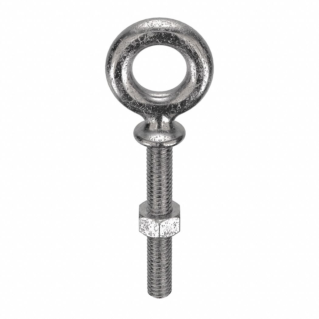 With Shoulder, 316 Stainless Steel, Machinery Eye Bolt 19L195N2023