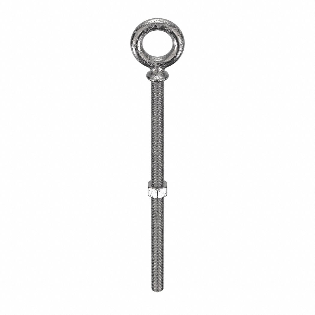 Machinery Eye Bolt: With Shoulder, 316, Stainless Steel, Plain, 3/4"-10 Thread Size, 4 in Thread Lg