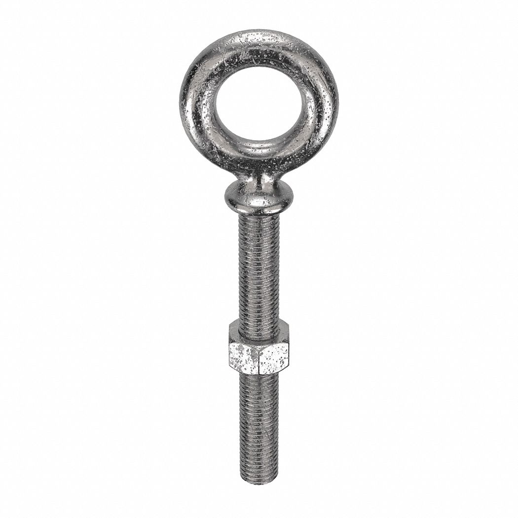 Machinery Eye Bolt: With Shoulder, 316, Stainless Steel, Plain, 1"-8 Thread Size, 3 in Thread Lg
