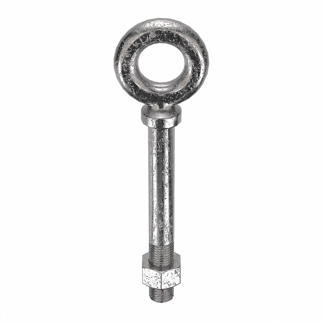 Machinery Eye Bolt: With Shoulder, 316, Stainless Steel, Plain, 4 in Thread Lg, 12 in Shank Lg
