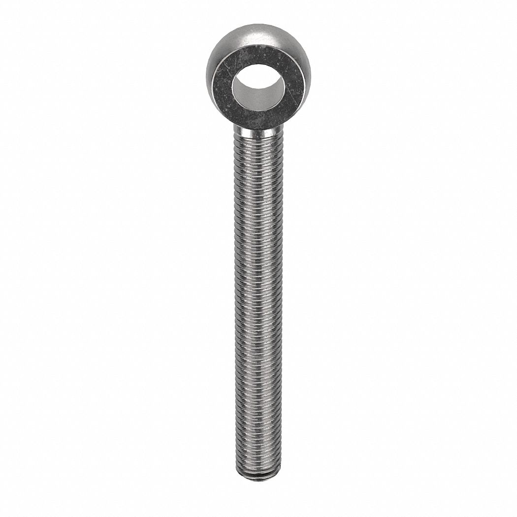 Fixed Rod End: Stainless Steel, Plain, Right Hand, 1/2"-13 Thread Size, 6 in Thread Lg