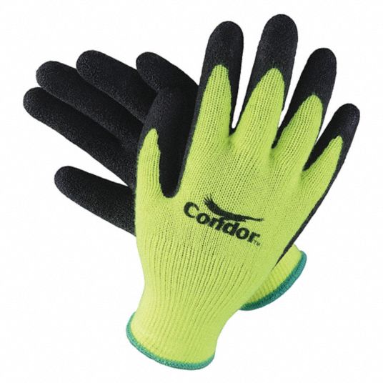 CONDOR Coated Gloves XL ( 10 ), Rough, Latex, Palm, Dipped, ANSI
