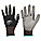 COATED GLOVES, S (7), SMOOTH, PUR, DIPPED PALM, ANSI ABRASION LEVEL 3, GREY/BLACK