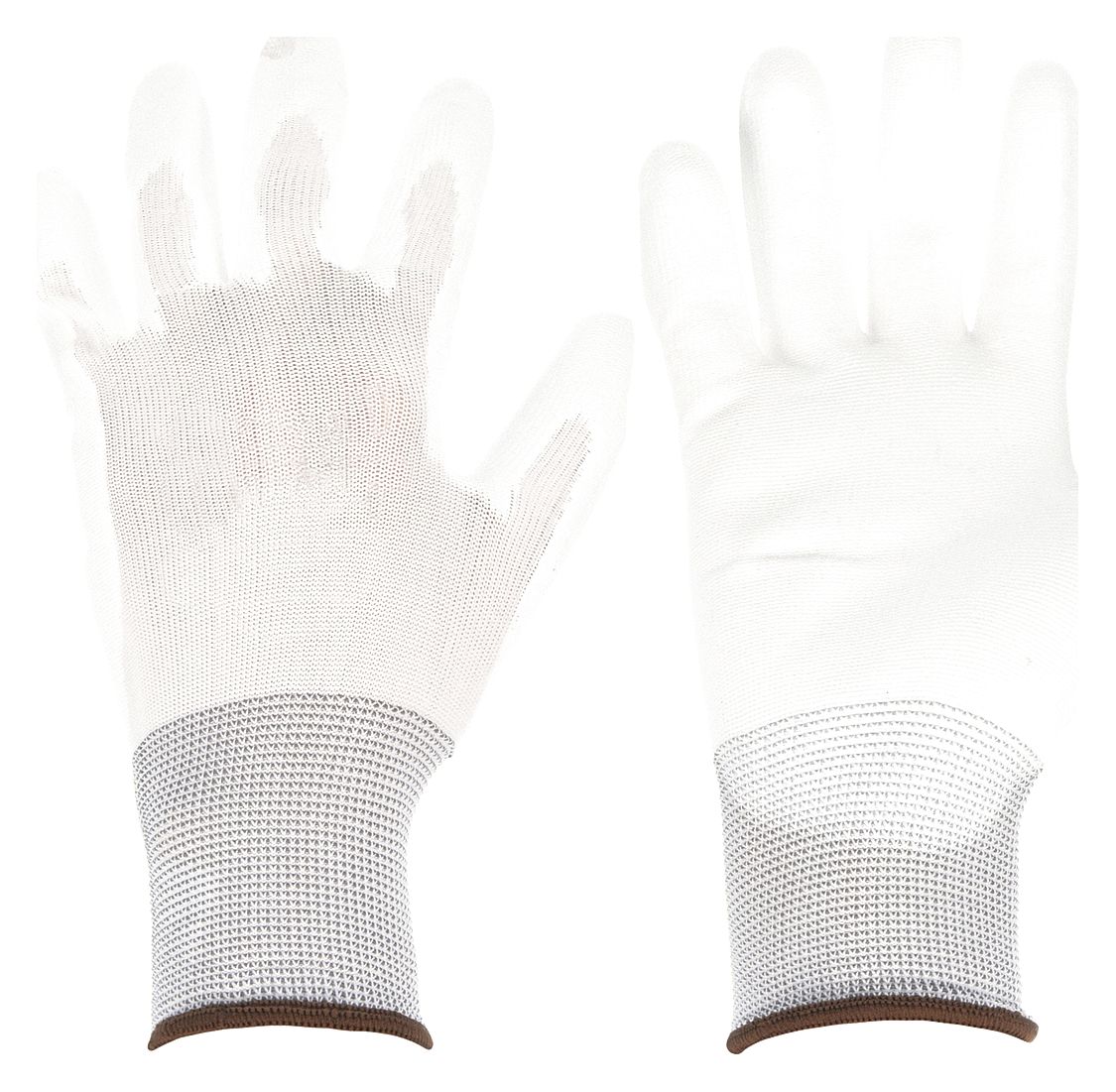 COATED GLOVES, S (7), SMOOTH, PUR, DIPPED PALM, ANSI ABRASION LEVEL 3, WHITE