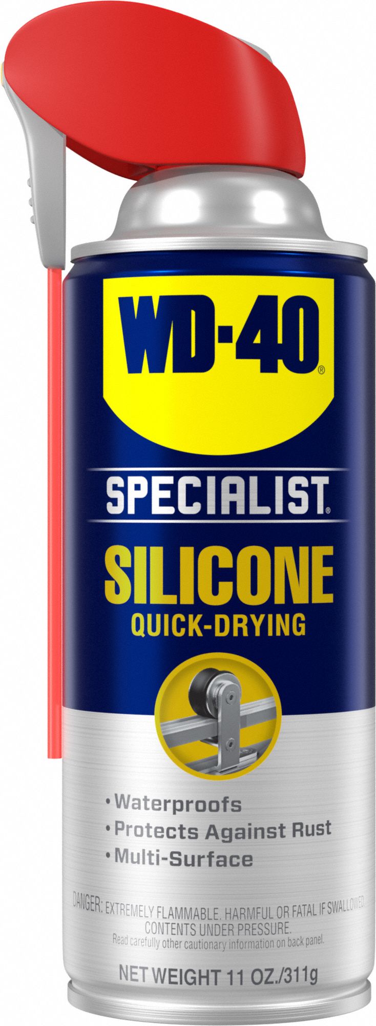 General Purpose Dry Lubricant: -100° to 500°F, H2 No Food Contact, Silicone, 11 oz, Aerosol Can
