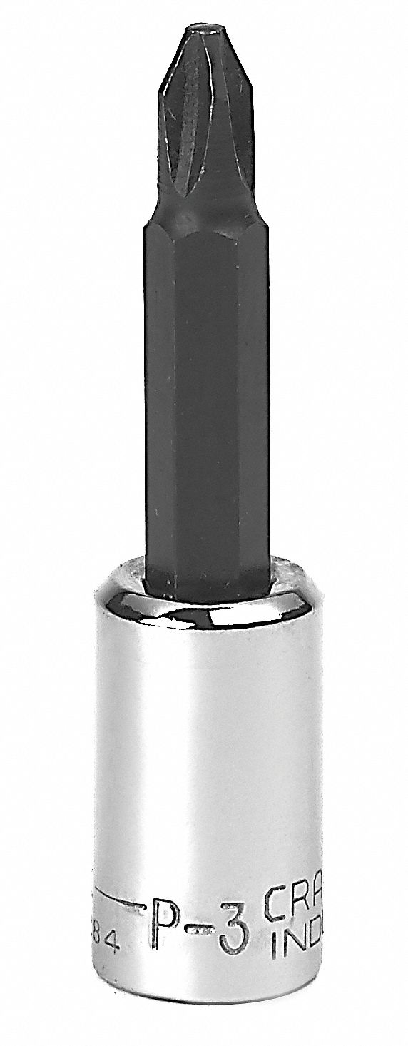 Screwdriver Socket, 3/8 in Drive Size, Chrome Finish Grainger
