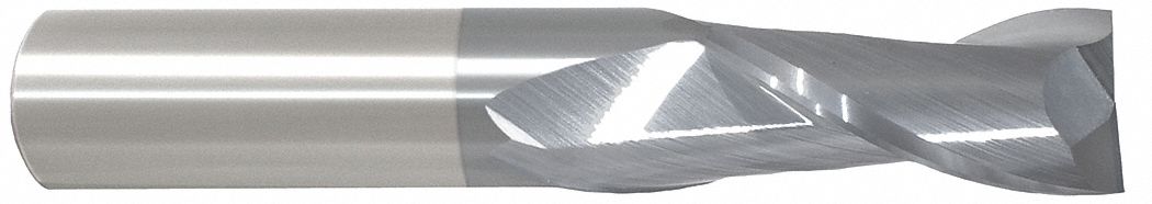 Square End Mill: Carbide, AlTiN Coated, 2 Flute, 1/2" Mill Dia, 1-1/2" LOC, 4" OAL