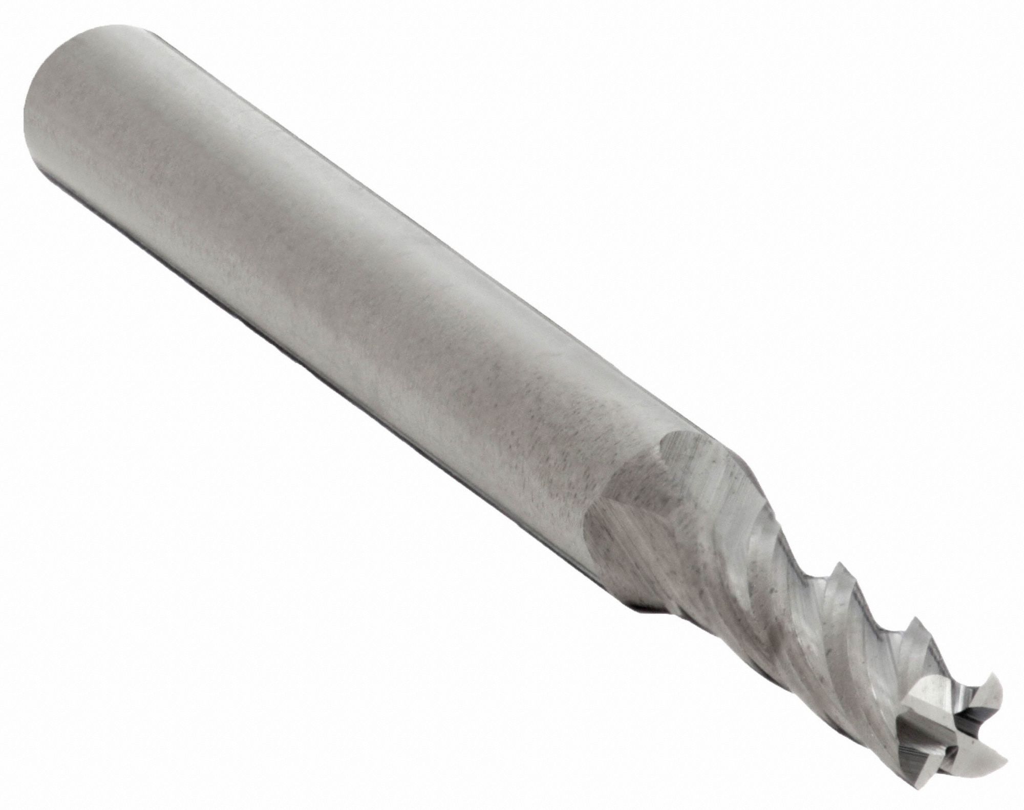 SQUARE END MILL, CARBIDE, BRIGHT/UNCOATED FINISH, SINGLE END, ⅛ IN CUT