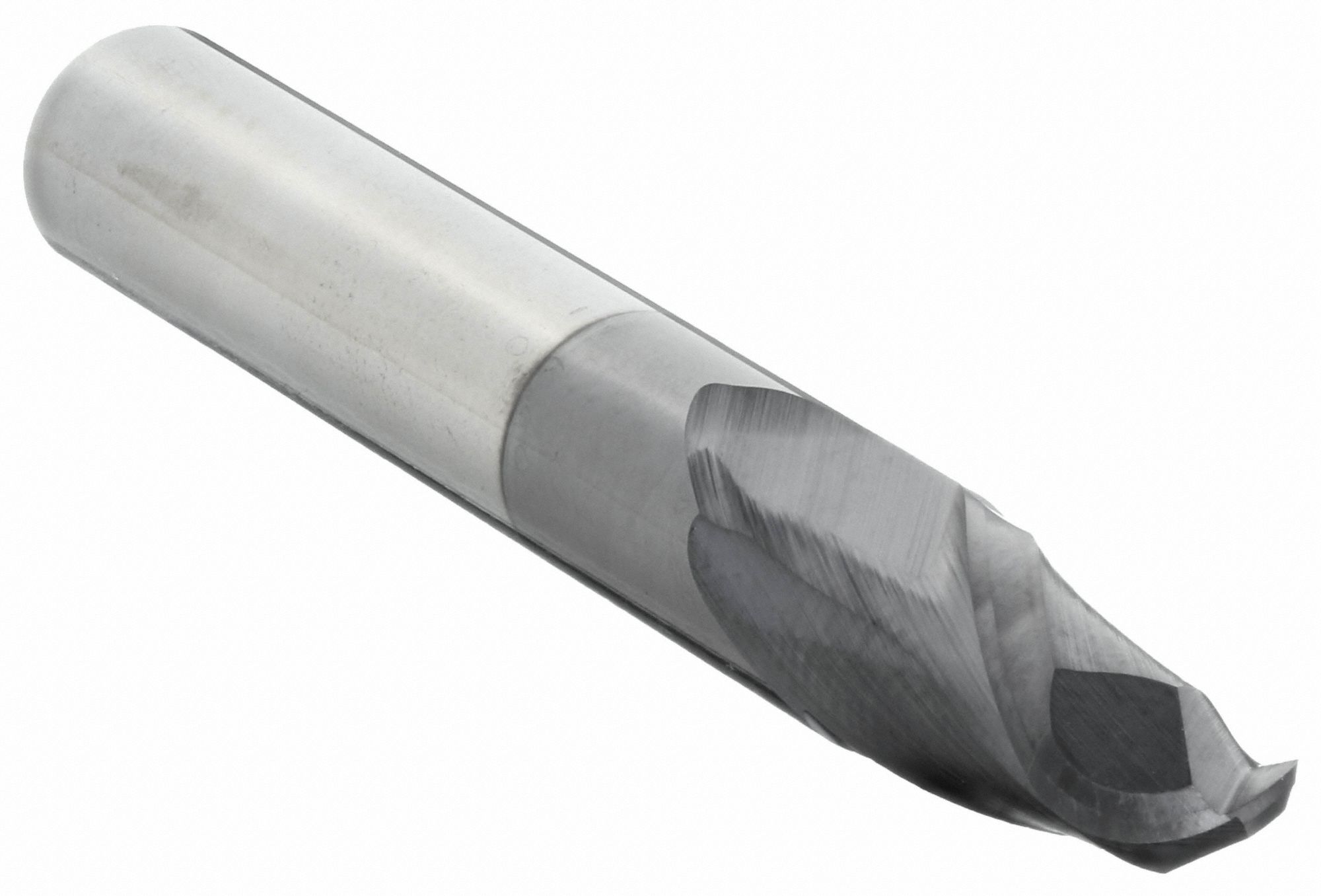 Ball End Mill: Carbide, AlTiN Coated, 2 Flute, 1/4" Mill Dia, 1/2" LOC, 2" OAL