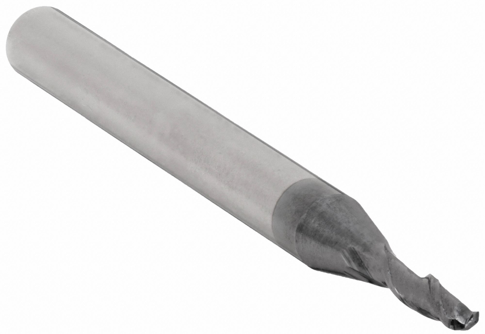 Ball End Mill: Carbide, AlTiN Coated, 2 Flute, 1/64" Mill Dia, 3/64" LOC, 1-1/2" OAL