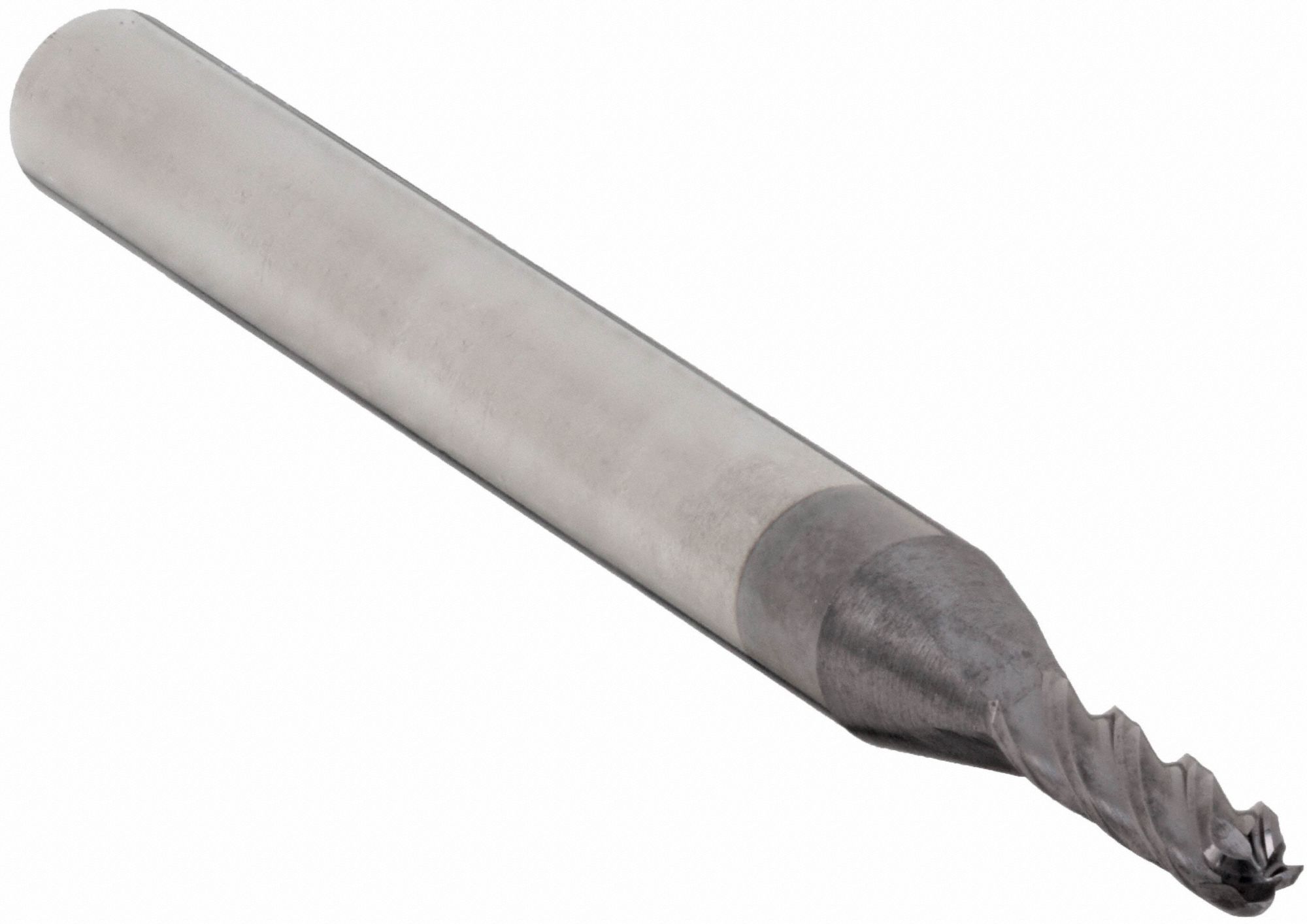Ball End Mill: Carbide, AlTiN Coated, 4 Flute, 9/64" Mill Dia, 9/16" LOC, 2" OAL