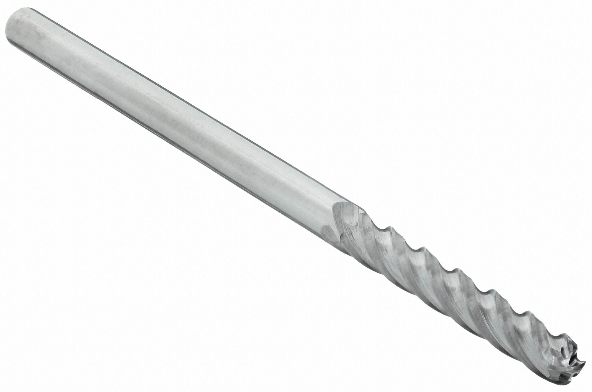 Ball End Mill: Carbide, 4 Flute, 1/4" Mill Dia, 1-1/2" LOC, 4" OAL, List 220