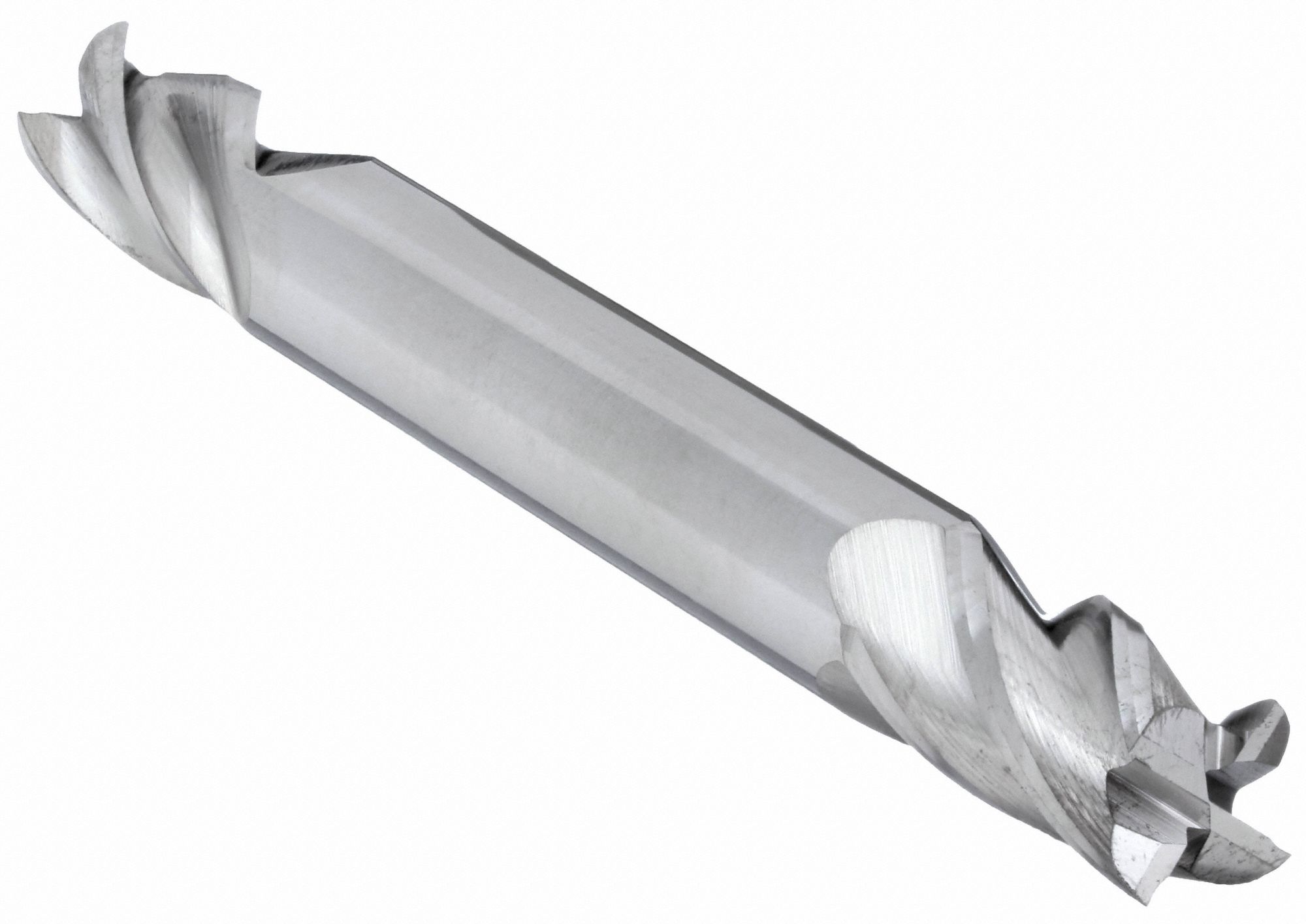Square End Mill: Carbide, Double End, 4 Flute, 3/8" Mill Dia, 9/16" LOC, 2-1/2" OAL