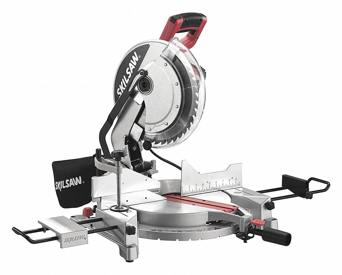 Miter Saw: 7 1/4 in Max. Cut Wd @ 0 Deg. Miter, 45° Left to 45° Right, 47° Left to 0° Right