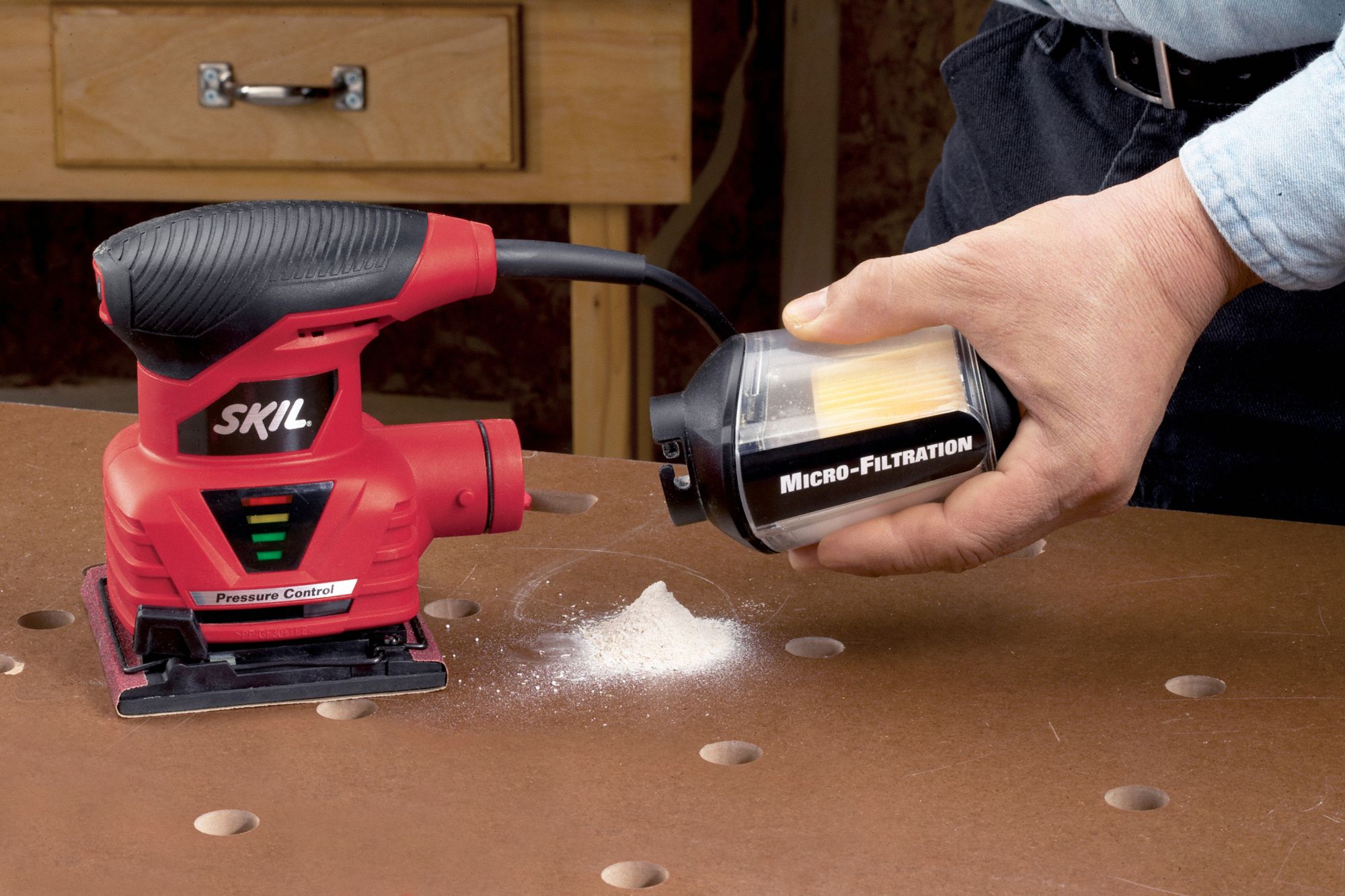 SKIL Orbital Sander, Corded, 1/4 Sheet, 4 1/8 in x 4 1/2 in Pad Size, 2.0 A Amps, Single Speed