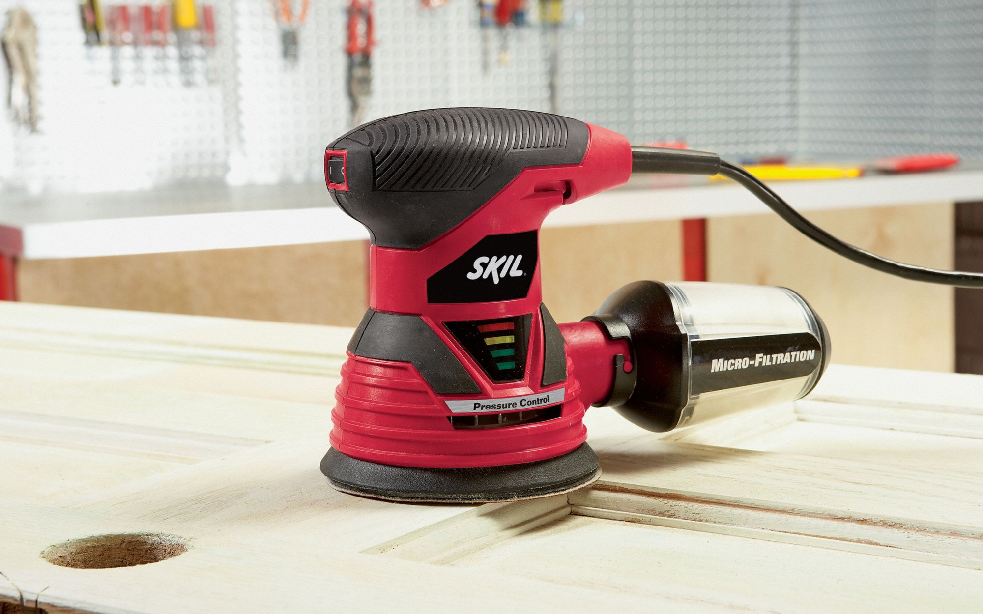 SKIL Random Orbital Sander, Corded, Hook-and-Loop, 5 in Pad Size, 2.8 ...