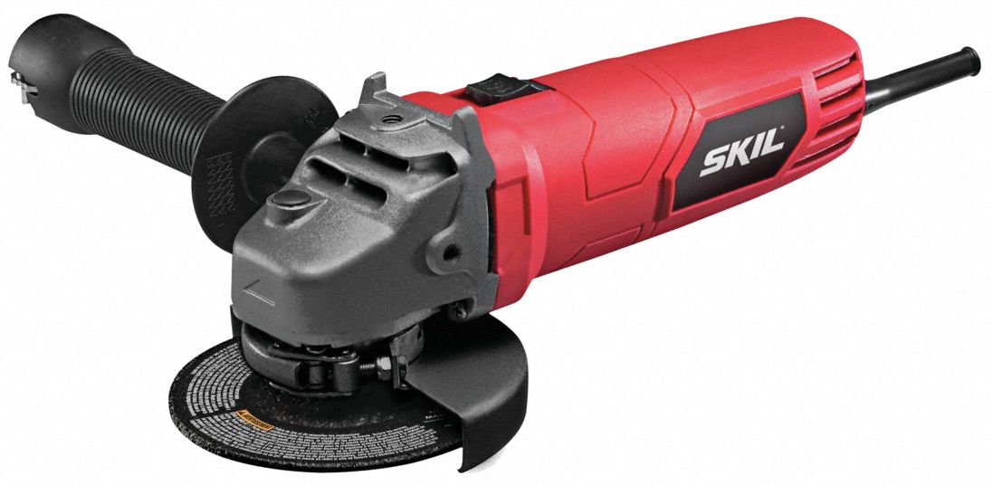 Angle Grinder: 6 A Current, 11,000 RPM Max. Speed, Trigger, Adj Guard/Lock-Off Switch