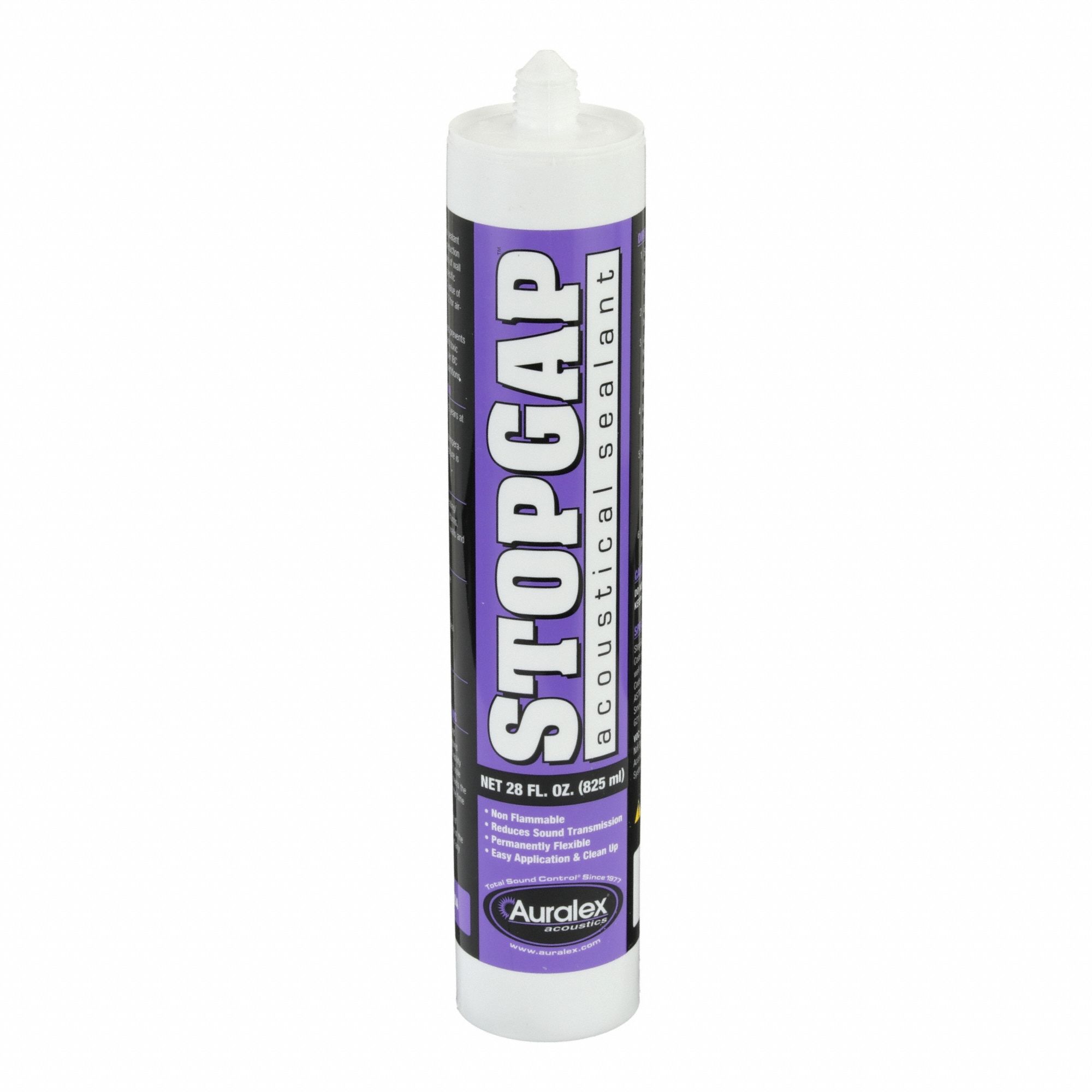Sound-Dampening Sealant: Acoustical Sealant, 2 1/2 in Overall Wd, 16 in Overall Lg, Latex