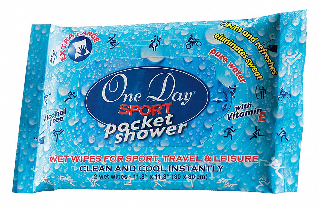 Hand Cleaning Wipes: Body Wipes, 11.81 in Wipe Lg, 11.81 in Wipe Wd, 2 Wipes per Container