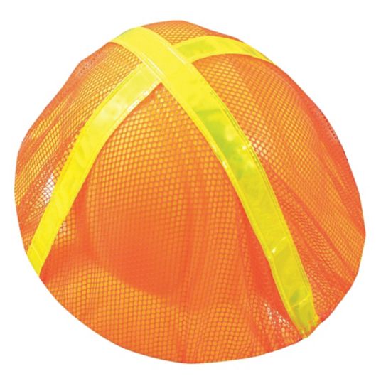 OCCUNOMIX, Polyester Mesh, Orange, Full Brim Hard Hat Cover