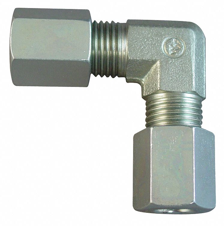 Compression Tube Fitting: 90° Elbow, Compression x Compression, 1 1/2 in Overall Lg, Hatec