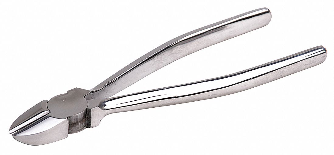 DIAGONAL CUTTING PLIER, FLUSH, ANGLED, OVAL, ⅞ IN JAW L, 1¼ IN JAW W, 6 IN OVERALL L