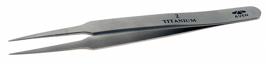 Precision Tweezer, Titanium, 4-1/2 In