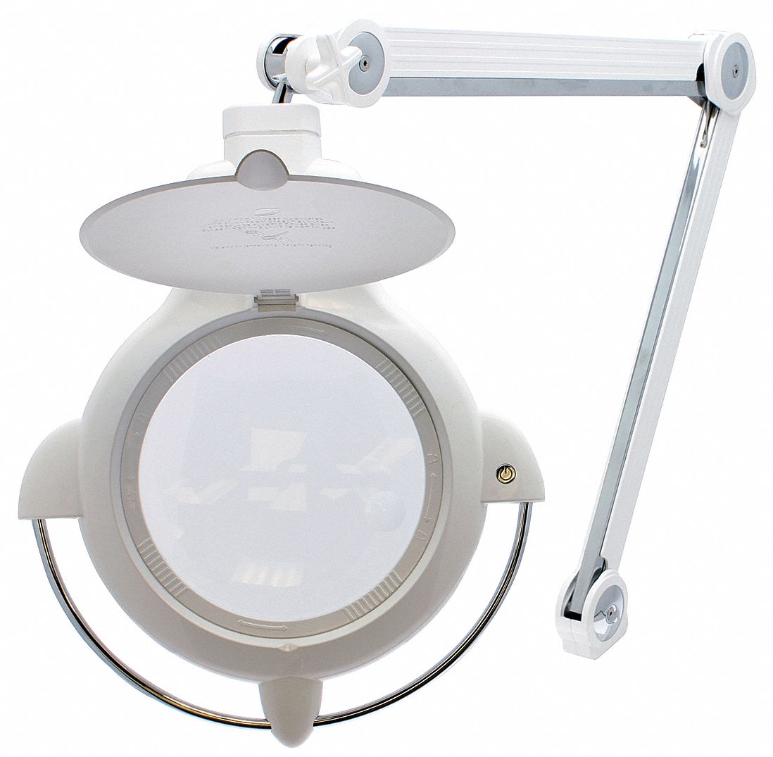 AVEN Round Magnifier Light Magnifier Light, 1.75x, 950 lm, 3 Diopter, Ivory, Round, Clamp Base
