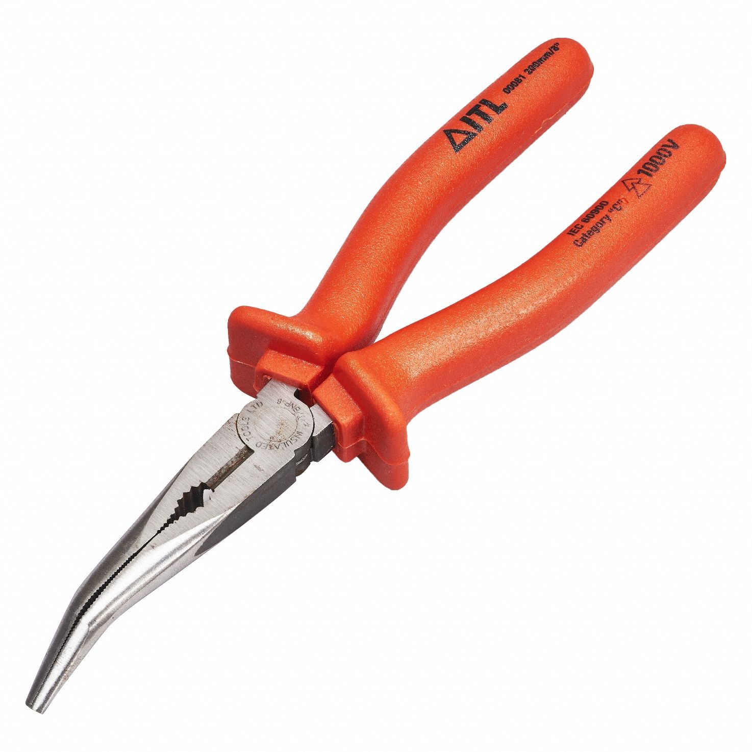 2 7/8 in Max Jaw Opening, 10 7/8 in Overall Lg, Bent Long Nose Plier -  1UKK7