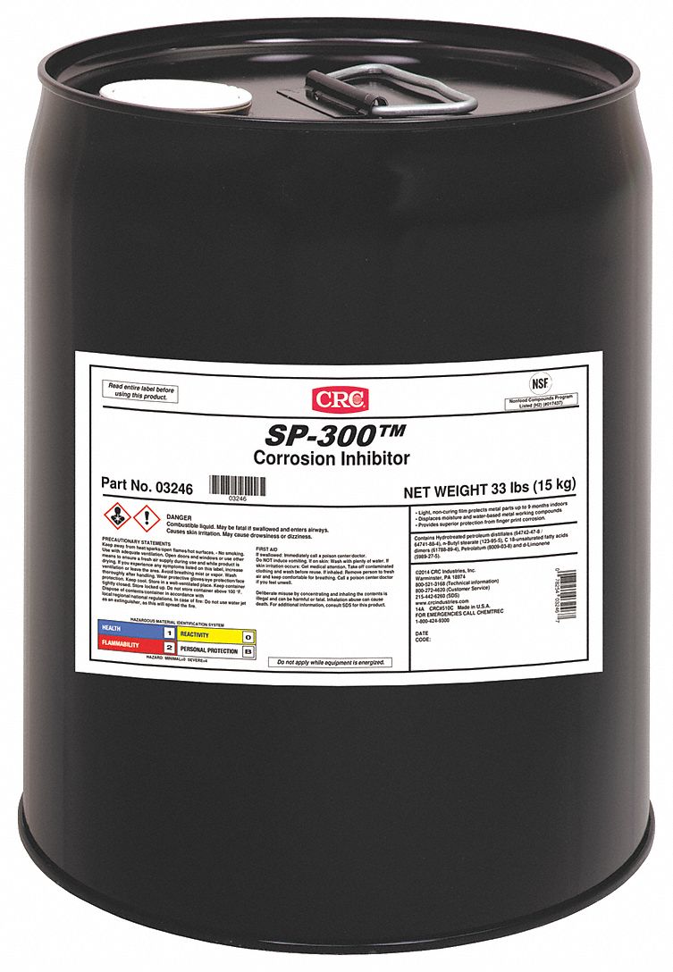 CRC Corrosion Inhibitor, Wet Lubricant Film, 5 gal Pail 19MW9203246