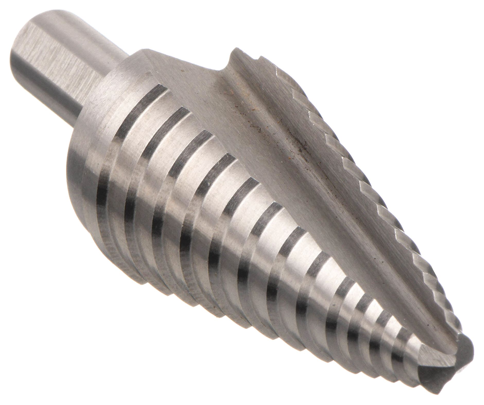 Step Drill Bit: 1/2" to 1", HSS, Hex Shank