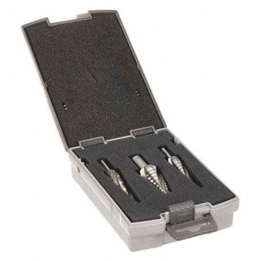 Step Drill Bit Set, 1/8 in to 3/4 in Size Range - Grainger