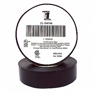 INSULATING ELECTRICAL TAPE, GENERAL PURPOSE, ECONOMY, VINYL, ¾ IN X 60 FT, BLACK