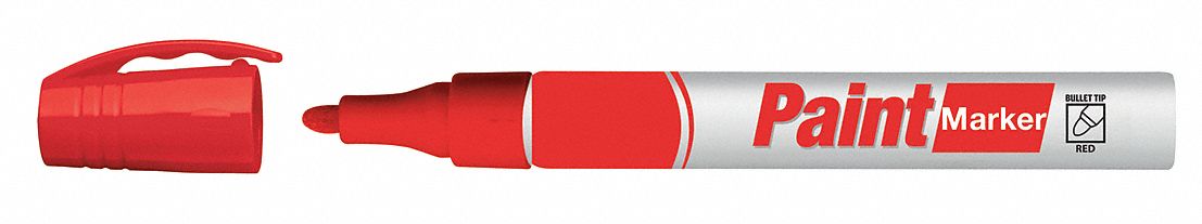 Liquid Paint Marker: 4.4 mm Tip Wd, Acrylic Nib, Red, Point